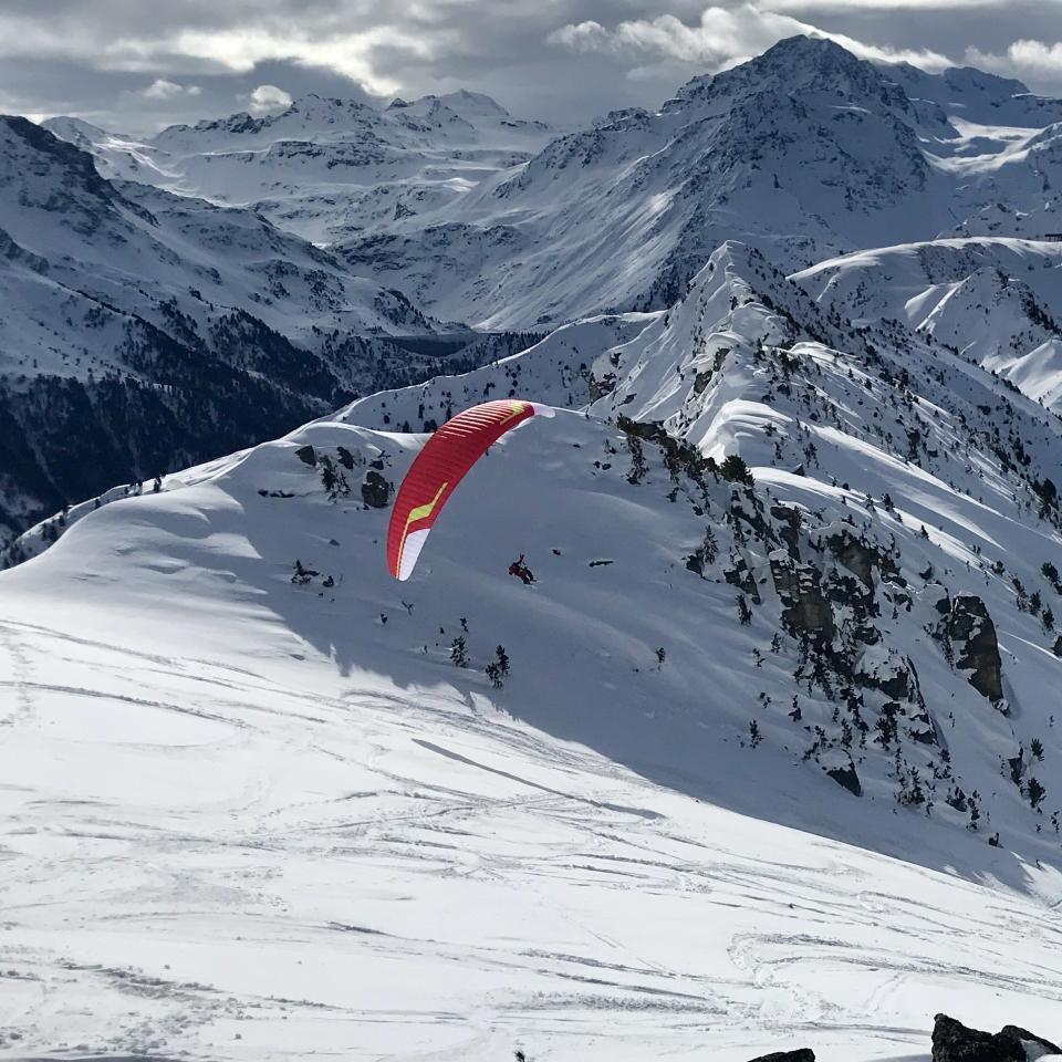 parapente biplace en hiver
